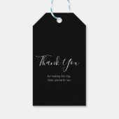 Modern Zwart Bedankt Gift Label Cadeaulabel (Achterkant)