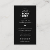 Modern Zwart Bedankt voor het winkelen Klein Visitekaartje (Achterkant)