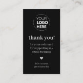 Modern Zwart Bedankt voor het winkelen Klein Visitekaartje (Voorkant)