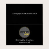 MODERN ZWART BEDRIJF LOGO GEVOUWEN VISITEKAARTJE (Buitenkant ongevouwen)