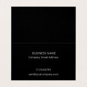 MODERN ZWART BEDRIJF LOGO GEVOUWEN VISITEKAARTJE (Binnenkant ongevouwen)