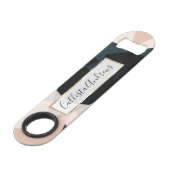 Modern zwart beige geometrisch Abstract patroon Speed Flessenopener (Voorkant Gekanteld)