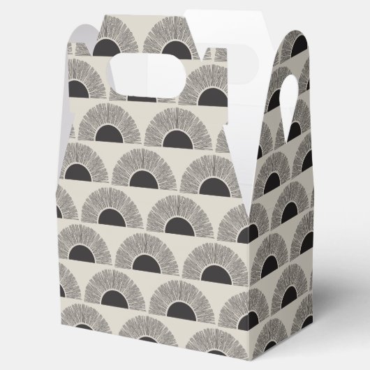 Modern Zwart & Beige Zonsondergang Abstract Kunstp Bedankdoosjes (Geopend)