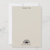 Modern Zwart & Beige Zonsondergang Abstract Kunstp Bedankkaart (Voorkant)