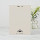 Modern Zwart & Beige Zonsondergang Abstract Kunstp Bedankkaart (Staand voorkant)