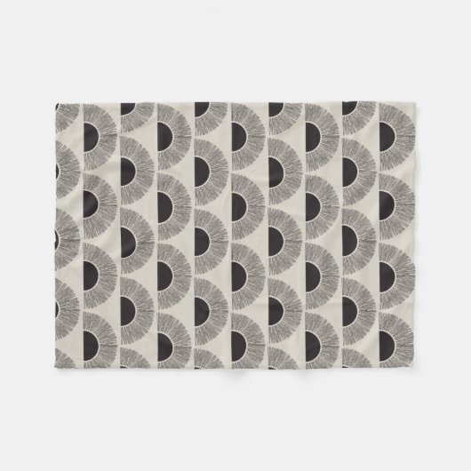 Modern Zwart & Beige Zonsondergang Abstract Kunstp Fleece Deken (Voorkant (Horizontaal))