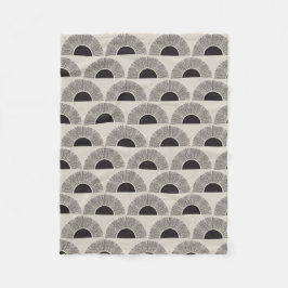 Modern Zwart & Beige Zonsondergang Abstract Kunstp Fleece Deken