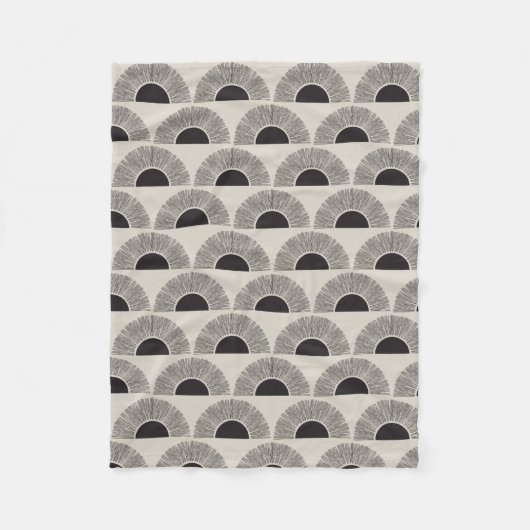 Modern Zwart & Beige Zonsondergang Abstract Kunstp Fleece Deken (Voorkant)