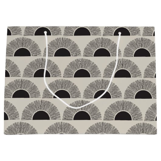Modern Zwart & Beige Zonsondergang Abstract Kunstp Groot Cadeauzakje (Voorkant)