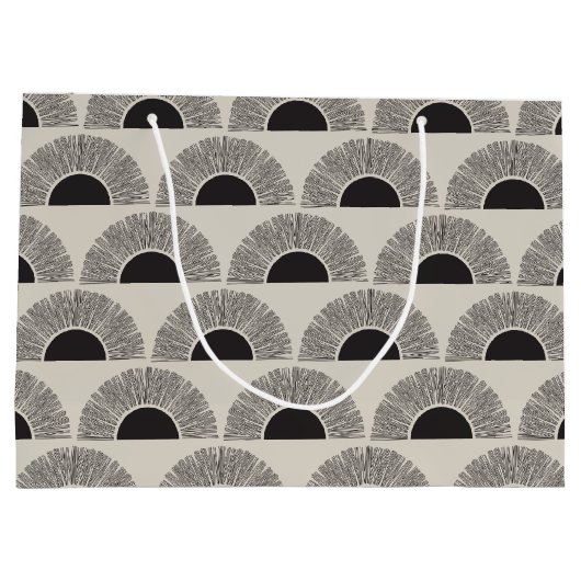 Modern Zwart & Beige Zonsondergang Abstract Kunstp Groot Cadeauzakje (Achterkant)