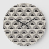 Modern Zwart & Beige Zonsondergang Abstract Kunstp Grote Klok (Voorkant)