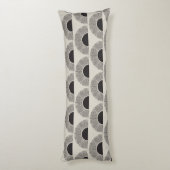 Modern Zwart & Beige Zonsondergang Abstract Kunstp Lichaamskussen (Achterkant (Verticaal))