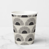Modern Zwart & Beige Zonsondergang Abstract Kunstp Papieren Bekers (Links)