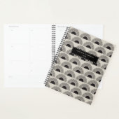 Modern Zwart & Beige Zonsondergang Abstract Kunstp Planner (Display)