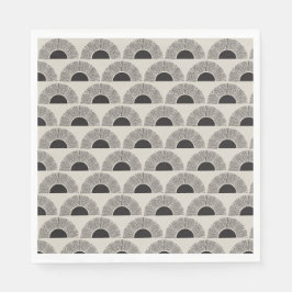 Modern Zwart & Beige Zonsondergang Abstract Kunstp Servet
