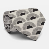 Modern Zwart & Beige Zonsondergang Abstract Kunstp Stropdas (Opgerold)