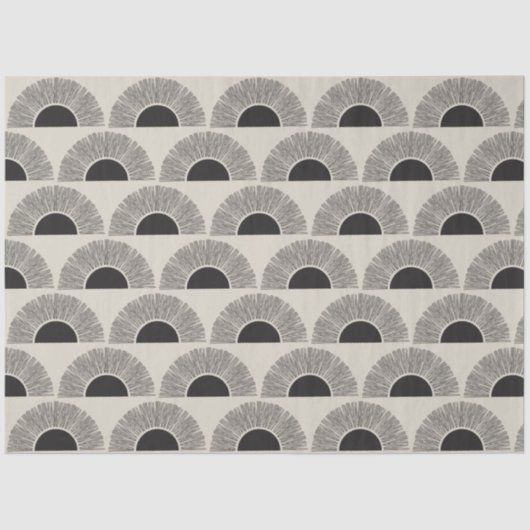 Modern Zwart & Beige Zonsondergang Abstract Kunstp Tissuepapier (Voorkant)