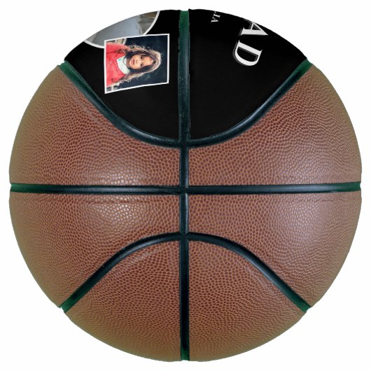 Modern Zwart Beste Vader 3 Fotocollage Basketbal (Rechts)