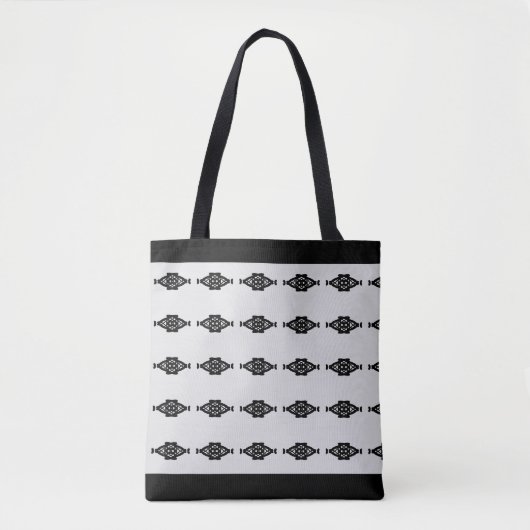 Modern zwart & bijna wit patroon tote bag (Voorkant)