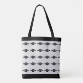 Modern zwart & bijna wit patroon tote bag (Achterkant)
