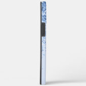 Modern zwart-blauw glitter initiaal monogram Case-Mate iPhone case (Achterkant / Rechts)