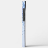 Modern zwart-blauw glitter initiaal monogram Case-Mate iPhone case (Achterkant / Links)