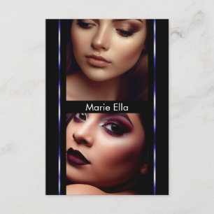 Modern Zwart Blauw Model Comp Kaart Fotosjabloon