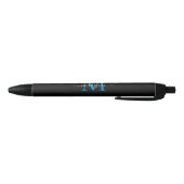 Modern zwart blauw monogram elegante scriptnaam zwarte inkt pen (Bodem)