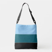 Modern Zwart Blauw Turkoois Crossbody Tas (Achterkant)