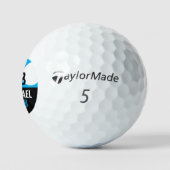 Modern zwart-blauwe logo golfbal golfballen (Logo)