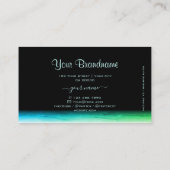 Modern zwart Blauwgroen groen ombre patroon met Lo Visitekaartje (Achterkant)