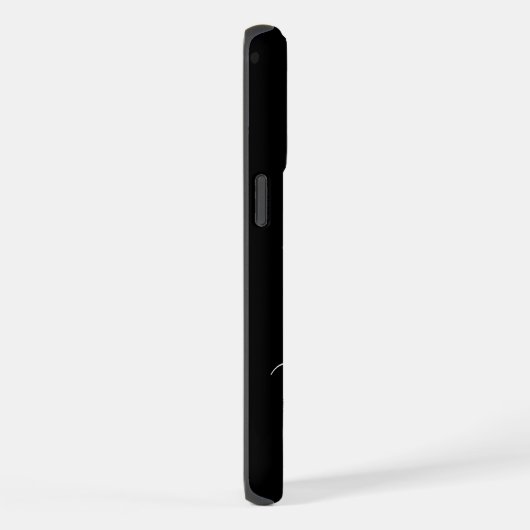 Modern zwart Blauwgroen script Monogram iPhone Hoesje (Rechterkant)