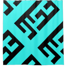 Modern zwart-Blauwgroen showgordijn 2 Douchegordijn