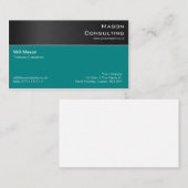 Modern zwart Blauwgroen staal Professional Visitek Visitekaartje (Voorkant / Achterkant)