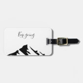 Modern zwart blijft eenvoudig bagagelabel (Voorkant horizontaal)