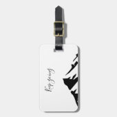 Modern zwart blijft eenvoudig bagagelabel (Voorkant verticaal)
