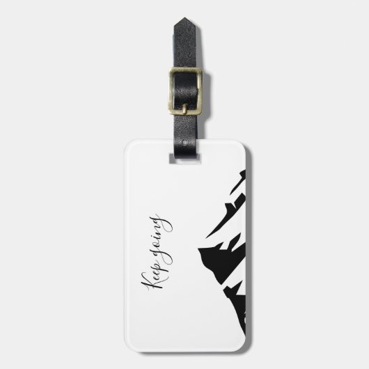 Modern zwart blijft eenvoudig bagagelabel (Voorkant verticaal)