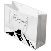 Modern zwart blijft eenvoudig groot cadeauzakje (Voorkant Gekanteld)