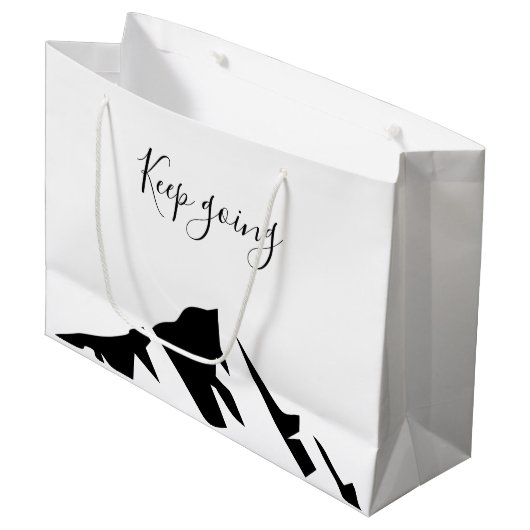 Modern zwart blijft eenvoudig groot cadeauzakje (Voorkant Gekanteld)