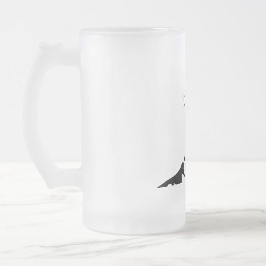 Modern zwart blijft eenvoudig matglas bierpul (Links)