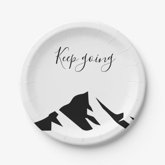 Modern zwart blijft eenvoudig papieren bordje (Voorkant)