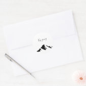 Modern zwart blijft eenvoudig ronde sticker (Envelop)