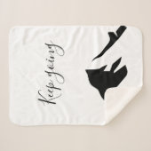 Modern zwart blijft eenvoudig sherpa deken (Voorkant (horizontaal))