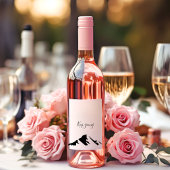 Modern zwart blijft eenvoudig wijn etiket