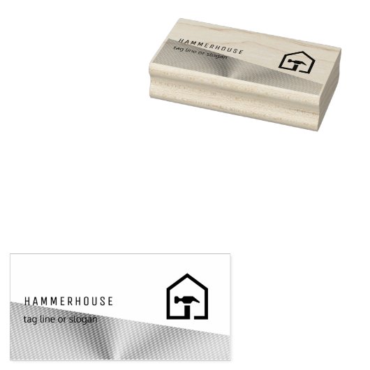 Modern zwart & bronzen bouwbedrijf rubberstempel (Gestempeld)