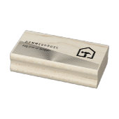 Modern zwart & bronzen bouwbedrijf rubberstempel (Stempel)