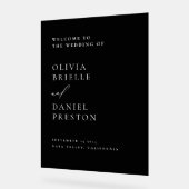 Modern zwart bruiloft minimalistisch welkomstbord acryl bord (Hoek)