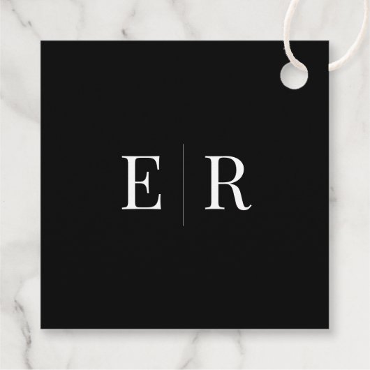 Modern zwart bruiloft welkom cadeau Label (Achterkant)