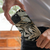 Modern Zwart Bruin Bladeren Oerwoud Masculin Custo Case-Mate iPhone Case