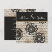 Modern Zwart Bruin Taupe Design Post Wedding Kaart (Voorkant / Achterkant)